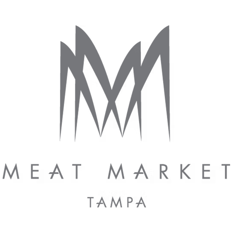 Meat market logo grey text tampa